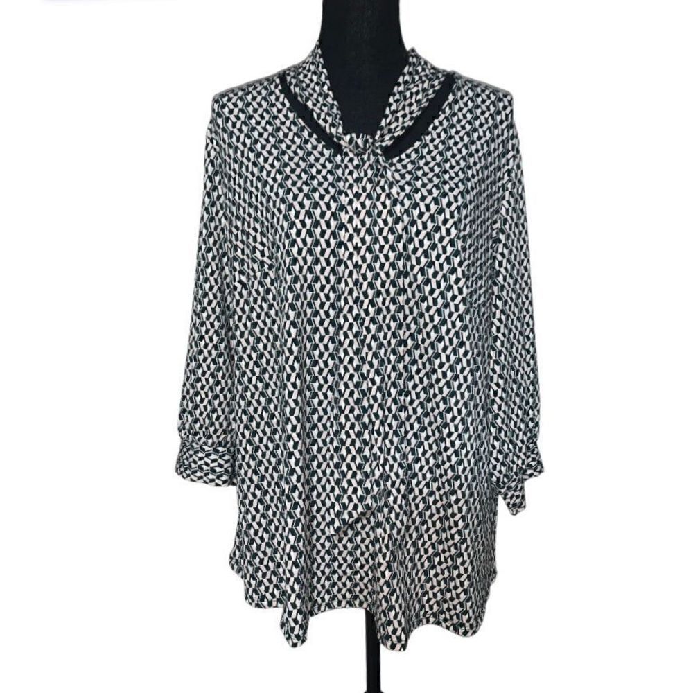 Adrianna Papell Tie Neck Knit Top